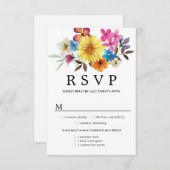 Carte RSVP Fleur sauvage d'été, Options de repas (Devant / Derrière)