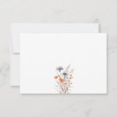 Carte RSVP Fleur sauvage Dusty Blue et Peach Boho (Dos)