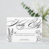 Carte RSVP fleur sauvage Elegant Wedding (Debout devant)