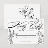 Carte RSVP fleur sauvage Elegant Wedding (Devant / Derrière)