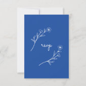 Carte RSVP fleur sauvage en bleu Cobalt (Dos)