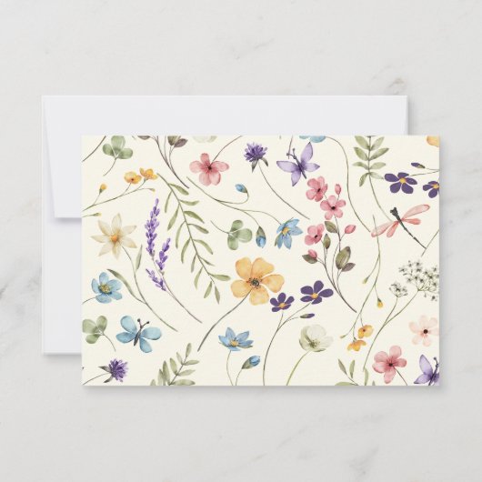 Carte RSVP fleur sauvage Fleur Fleur Fleur Fleur F (Dos)