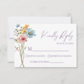 Carte RSVP fleur sauvage Fleur Fleur Fleur Fleur F (Devant)