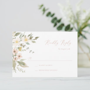 Carte RSVP fleur sauvage Romance