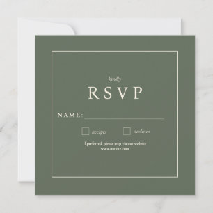 Carte RSVP Fleur sauvage Vert Sage
