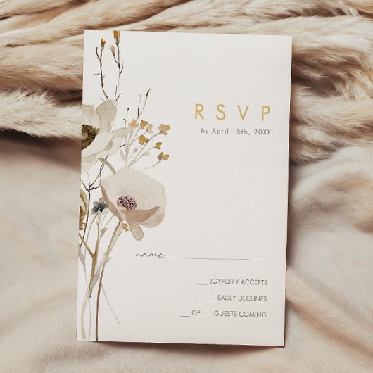 Carte RSVP Fleur sauvage Whimsical