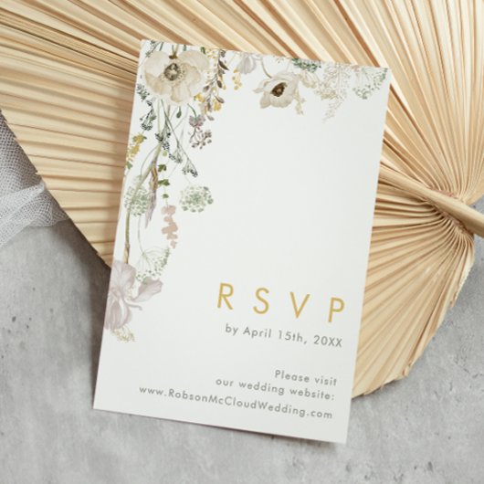 Carte RSVP Fleur sauvage Whimsical