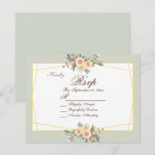 Carte RSVP Fleur verte Sage Botanique Romantique (Devant / Derrière)