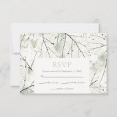 Carte RSVP fleurie bio Dusty Sage Kaki (Devant)