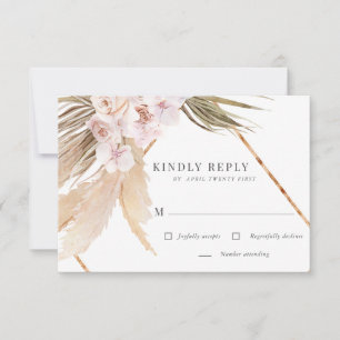 carte RSVP fleurie bohème tropical