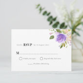 carte RSVP fleurie violette (Debout devant)
