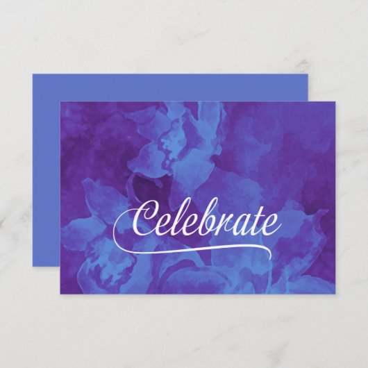 Carte RSVP Fleurs d'aquarelle bleu et violet