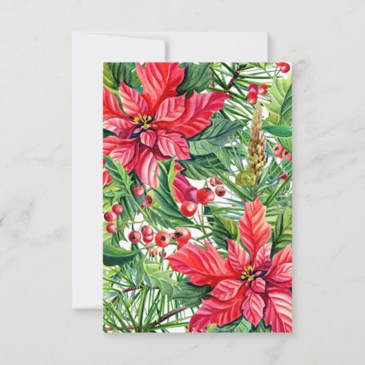 Carte RSVP Fleurs d'aquarelle de Noël (Dos)