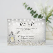 Carte RSVP Fleurs de bébé respirant Blanc Rustique (Debout devant)