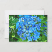 Carte RSVP fleurs hydrangea bleu (Dos)