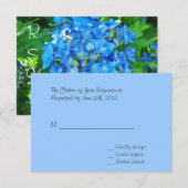 Carte RSVP fleurs hydrangea bleu (Devant / Derrière)