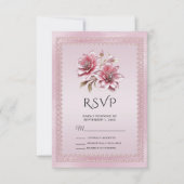 Carte RSVP Fleurs Roses Modernes (Devant)