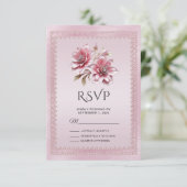 Carte RSVP Fleurs Roses Modernes (Debout devant)