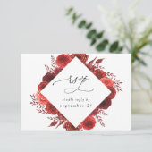 Carte RSVP Fleurs Rouges avec Repas 2 (Debout devant)