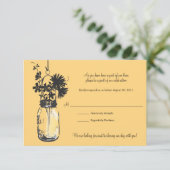 Carte RSVP Fleurs sauvages et pot Mason (Debout devant)