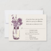 Carte RSVP Fleurs sauvages et pot Mason (Devant)