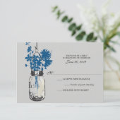 Carte RSVP Fleurs sauvages & Mason Jar (Debout devant)