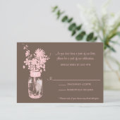 Carte RSVP Fleurs sauvages & Mason Jar (Debout devant)