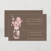 Carte RSVP Fleurs sauvages & Mason Jar (Devant / Derrière)