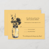 Carte RSVP Fleurs sauvages & Mason Jar (Devant / Derrière)