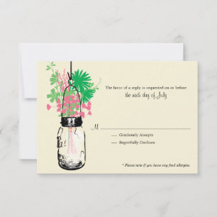 Carte RSVP Fleurs sauvages & Mason Jar