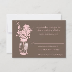 Carte RSVP Fleurs Sauvages & Pot en Terre Cuite