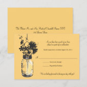 Carte RSVP Fleurs Sauvages & Pot en Terre Cuite (Devant / Derrière)