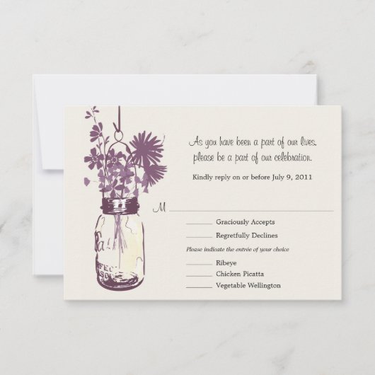 Carte RSVP Fleurs Sauvages & Pot en Terre Cuite (Devant)
