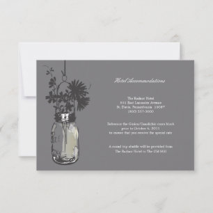 Carte RSVP Fleurs sauvages & Pot Mason