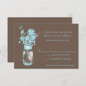 Carte RSVP Fleurs sauvages & Pot Mason (Devant / Derrière)