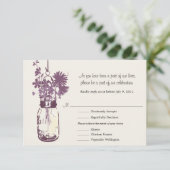 Carte RSVP Fleurs Sauvages & Pot Mason (Debout devant)