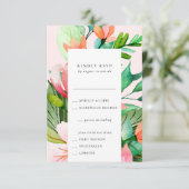 Carte RSVP Fleurs tropicales avec choix de repas (Debout devant)