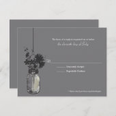 Carte RSVP Fleurs Wid & Mason Jar (Devant / Derrière)