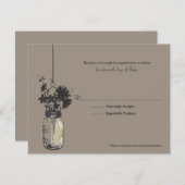 Carte RSVP Fleurs Wid & Mason Jar (Devant / Derrière)