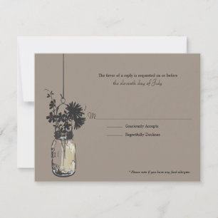 Carte RSVP Fleurs Wid & Mason Jar