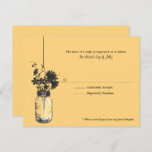 Carte RSVP Fleurs Wid & Mason Jar (Devant / Derrière)