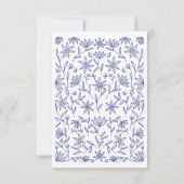 Carte RSVP Floral Bleu Méditerranéen (Dos)