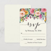 Carte RSVP Floral Garden Watercolor (Devant / Derrière)