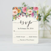Carte RSVP Floral Garden Watercolor (Debout devant)