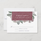 Carte RSVP Floral Jardin anglais | Marsala (Devant)
