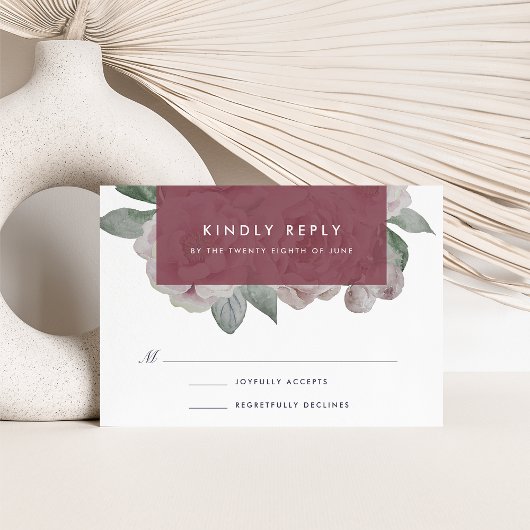 Carte RSVP Floral Jardin anglais | Marsala