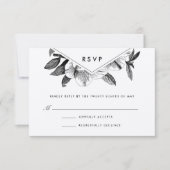 Carte RSVP Floral Kraft (Devant)