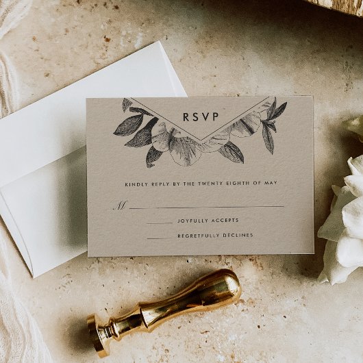 Carte RSVP Floral Kraft