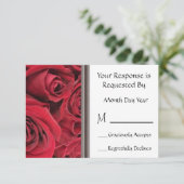 Carte RSVP Floral Rose rouge (Debout devant)