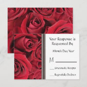 Carte RSVP Floral Rose rouge (Devant / Derrière)